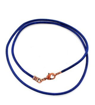 Antique Copper 2mm Fine Blue Leather Cord Necklace - CY128N8K7ZP