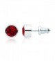 MYJS Harley Rhodium Plated Stud Earrings with Ruby Red Swarovski Crystals - CR1230B04TT