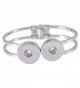 Souarts Silver Tone Color Bracelet Fits Snap Buttons - CU11Z8SA6EP