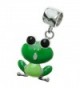 925 Sterling Silver Love Green Frog Enamel Dangle Bead For European Charm Bracelet - C811ZV1BJVJ