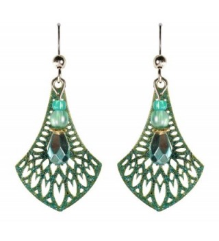 Adajio by Sienna Sky Teal Filigree Necktie Bead Sterling Silver Earrings 7645 - C511NKM99XB