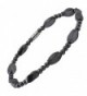 Extra Large 8.5 Inches Magnetic Twisted Beads Simulated Hematite Bracelet- Strong Magnetic Closure - C611017VVBL