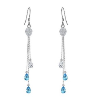 EleQueen Sterling Teardrop Aquamarine Swarovski - CI17AADOSQY