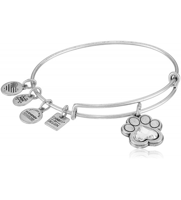 Alex and Ani Charity By Design- Prints of Love Expandable Bangle Bracelet - Rafaelian Silver - CZ17YSSKH03