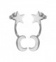 Sterling Silver Star and Moon Ear Jacket Earrings - CE185YLCSSH