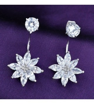 Mytys Double Flower Zirconia Earrings in Women's Stud Earrings
