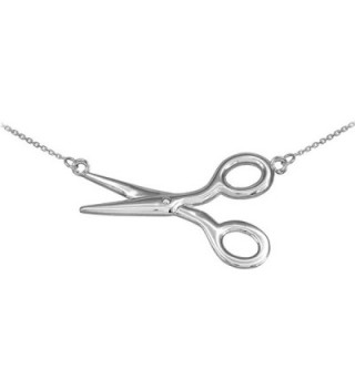 Hair Stylist Sideways Scissor Necklace in High Polish 925 Sterling Silver - CE12N4R76DZ