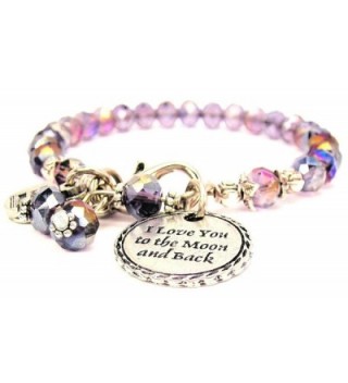 I Love You to the Moon and Back Detailed Trim Crystal Color Sapphire Bracelet - CD11PV6N71T