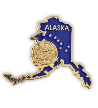 PinMart's State Shape of Alaska with the Alaska Flag Lapel Pin 1-1/4" - CH11JV2H8AJ