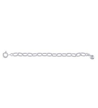 Sterling Silver 3.7mm Cable Chain Necklace Extender with Bead Accent and Clasp - CV12IPSBDZB