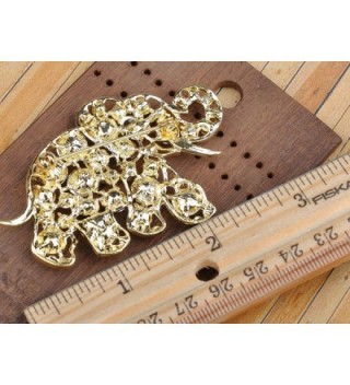 Alilang Golden Colored Rhinestones Elephant in Women's Brooches & Pins
