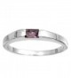 CHOOSE YOUR COLOR Sterling Silver Small Stackable Accent Ring - Simulated Amethyst - C5187Z3ER7H