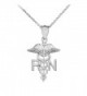 925 Sterling Silver Caduceus RN Charm Registered Nurse Pendant Necklace - C3123ZEEF3R