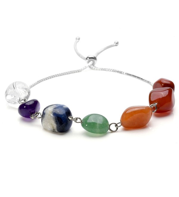 QGEM Irregular Balancing Adjustable Meditation - 7 Chakra Link Bracelet - C1189H0OAWQ