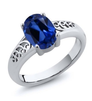 1.03 Ct Oval Blue Simulated Sapphire 925 Sterling Silver Women's Solitaire Ring (Available in size 5- 6- 7- 8- 9) - CU119PAMJZV