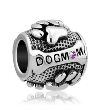 DemiJewelry Mom Dog Charms Paws Animal Silver Plated Charms Beads For Bracelets - CO17YW3TRO7