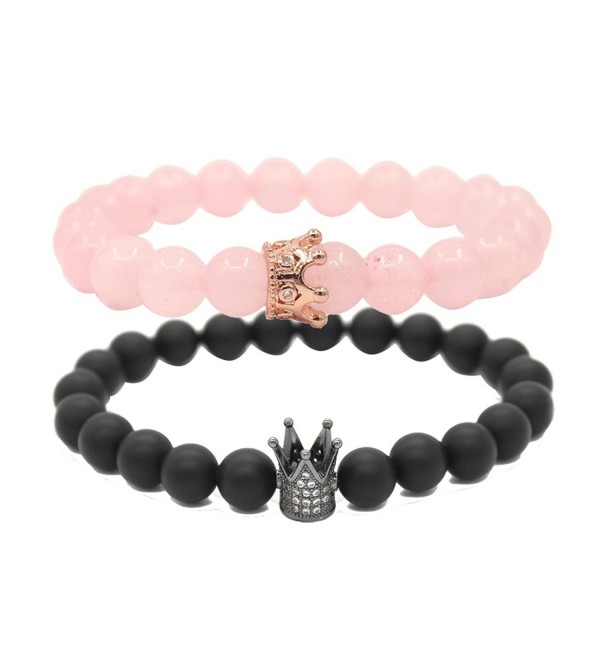 UEUC Couple Distance Bracelets Crown - Pink/Black - CE187AW7KYK