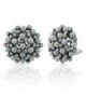 JanKuo Jewelry Black Rhodium Plated Vintage Style Simulated Pearls with Crystal Stones Clip On Earrings - CC12BC3YN85