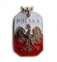 POLAND FLAG POLISH EAGLE POLSKA CREST PENDANT DOG TAG ARMY BALL CHAIN NECKLACE - CA114GROXG7