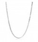 BERRICLE Italian Rhodium Plated Sterling Silver Flat Curb Chain Necklace 3mm - C711ERTW55Z