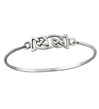 Sterling Silver Celtic Knot Trinity Bangle Bracelet - C512BDTN1MR