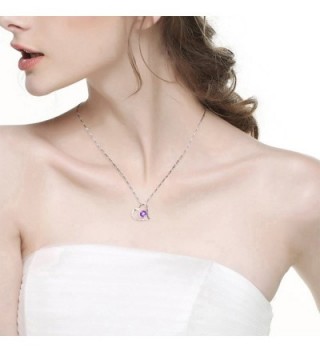 Amethyst Gemstone Birthstone Necklace Anniversary in Women's Pendants