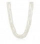 White Endless 72" Cultured Freshwater Pearl Necklace Individually Hand Knotted - CM17Z4YUWET