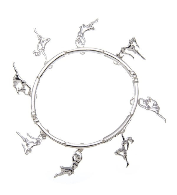 PammyJ Silvertone Dance Inspirational Charm Stretch Bracelet - CH11RQEICLT