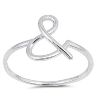 Ampersand & Sign Script English Word Ring Sterling Silver And Band Sizes 4-10 - CR17AZK2LK2