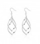 925 Sterling Silver Double Twist Wave Long Tassels Drop Dangle Earrings for Women girls - CQ1870HNT9E