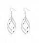 925 Sterling Silver Double Twist Wave Long Tassels Drop Dangle Earrings for Women girls - CQ1870HNT9E