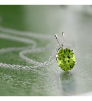 Sterling Silver Peridot Pendant Necklace in Women's Pendants