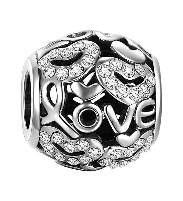 SOUFEEL Swarovski Hearts Love Charm 925 Sterling Silver Charms European Bracelets - CU1253JUH89