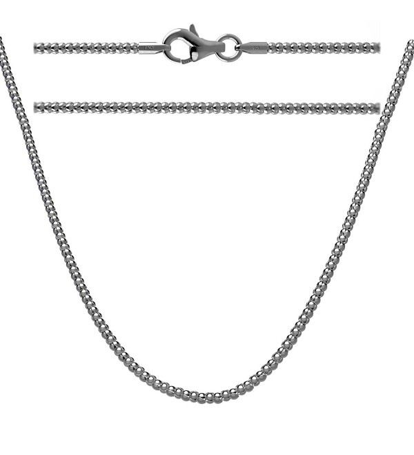 Sterling Silver Antiqued Popcorn Chain Necklace Oxidized - CU17Z33ALZ2