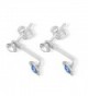 Sterling Aquamarine Crystal Rhodium Earrings in Women's Earring Jackets