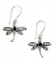 NOVICA .925 Sterling Silver Amethyst Dangle Hook Earrings- 'Enchanted Dragonfly' - C1127MO4Q3P