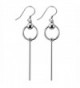925 Sterling Silver Bead with Long Line Bar Dangle Earrings - CQ183AOLY66