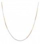 Tricolor Sterling Silver 0.8mm Venetian Box Chain Necklace (16- 18- 20- 22- 24- 30 or 36 inch) - CH118NQGIFL