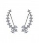 Crystal Knot Ear Cuff Earring 9 Stones Cubic Zirconia Accented Ear Climer Earrings - C712BOV5ZXH