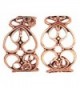 Copper Hoop Intertwined Hearts Engraved Earrings - C81271KUBAV