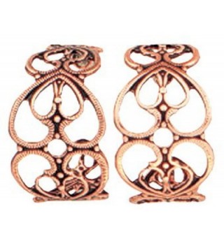 Copper Intertwined Hearts Engraved Earrings