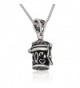 925 Sterling Silver Antique Style Poison Prayer Box Cross Locket Pendant on Alloy Necklace Chain - CL11KEKCWC7