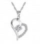 Sterling Silver Heart "Grandmother Granddaughter" Necklace Cubic Zirconia Engraved Pendant with Chain - CV17YCX9CX2