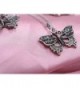 Alilang Gunmetal Rhinestone Butterfly Necklace in Women's Jewelry Sets