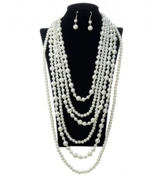 Simulated Pearl Fashion Necklace Earring