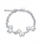 Horses Charm Cuff Bracelet Sterling Silver Plated for Women Girl Jewelry Gift - CW17Z77CG7I