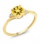 10K Yellow Gold Diamond Accent Ring Set with Honey Topaz from Swarvoski - CC183M4NE3Z