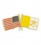 PinMart's USA and Vatican City Crossed Friendship Flag Enamel Lapel Pin - C9119PELT45