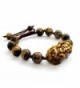 Hand Crafted Adjustable Tiger Eye Beads Fortune Pixiu Dragon Bracelet - C811CWEJZDR