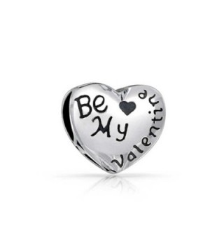 Bling Jewelry Heart Shaped Be My Valentine Charm Bead .925 Sterling Silver - C711C858OHX